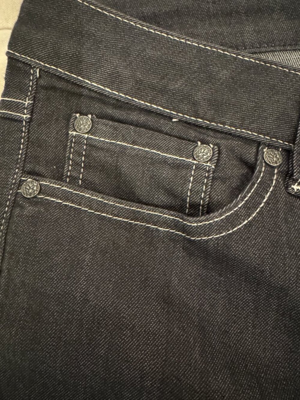 Prana Black Denim Straight Leg Pants Sz 10/30 - Picture 7 of 9